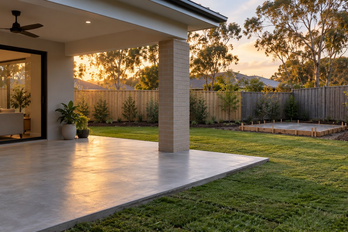 Illustrative photo for Alfresco, patio and shed slabs